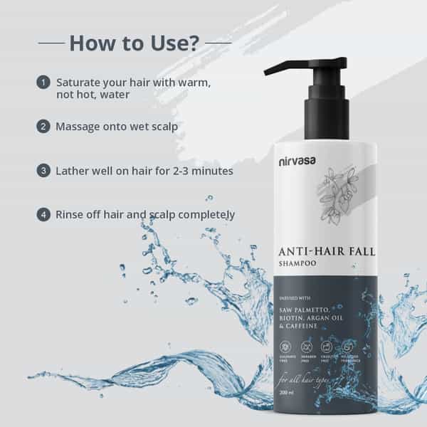 Nirvasa Anti Hair Fall Shampoo For Hair Growth & Hair Fall Control Biotin & Caffeine (200 Ml)
