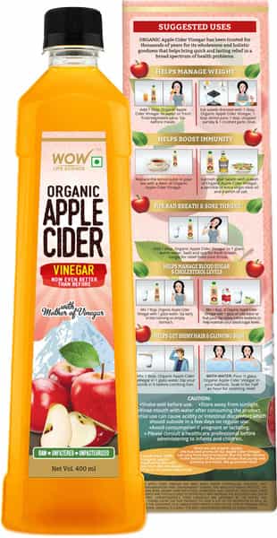 Wow Life Science Organic Apple Cider Vinegar (400 Ml)