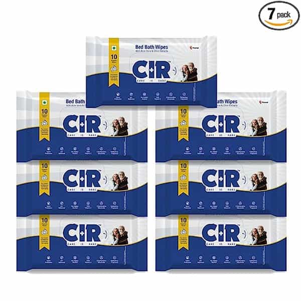 Cir Soft Body Cleansing Wet Bed Bath Wipes For Adults | Extra Large | 10 Wipes/Pack (Pack Of 7)