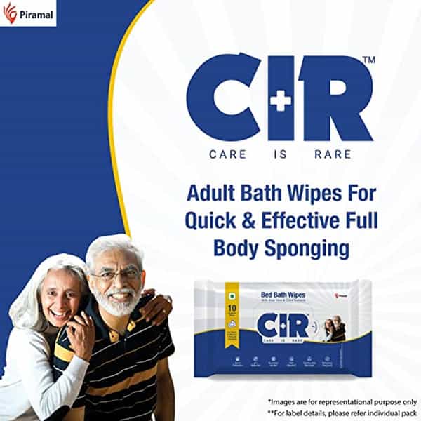 Cir Soft Body Cleansing Wet Bed Bath Wipes For Adults | Extra Large | 10 Wipes/Pack (Pack Of 7)