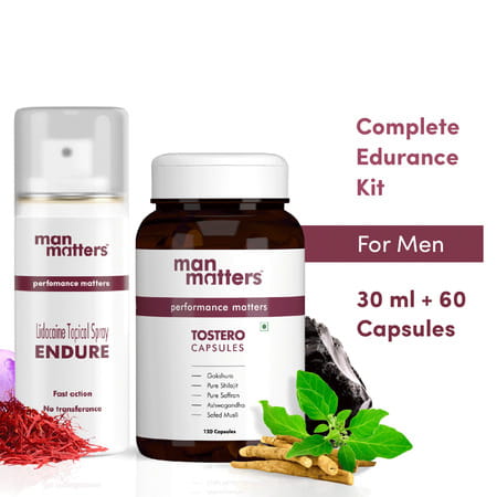 Man Matters Endure Long Last Spray 20 G + Man Matters Performance Matter Tostero Capsule 60 Cap