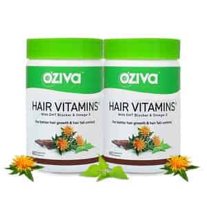 Oziva Plant Based Hair Vitamins (pack Of 2) | Hair Vitamins For Hair Growth