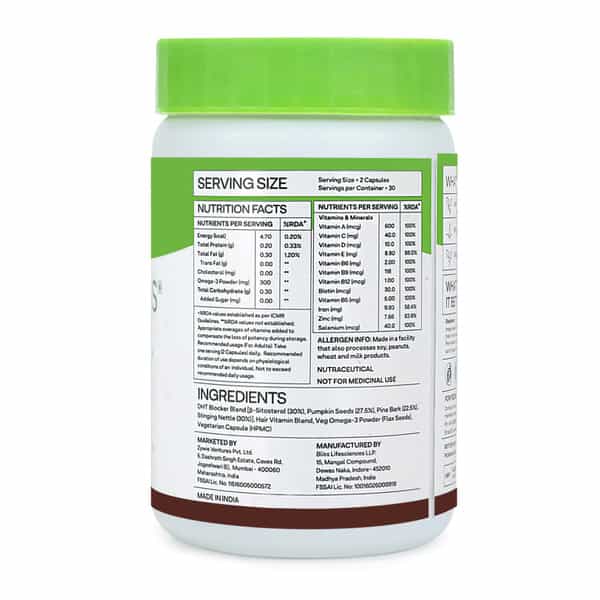 Oziva Plant Based Hair Vitamins (Pack Of 2) | Hair Vitamins For Hair Growth