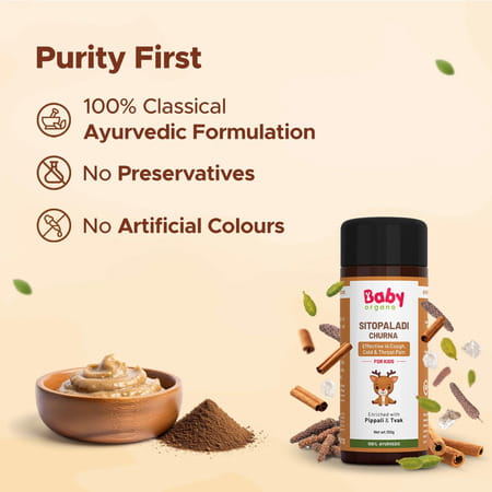 Babyorgano Sitopaladi Churna 100g - Ayurvedic Remedy