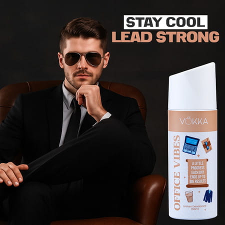 Vokka Office Vibes Deodorant Body Spray For Men & Women 150ml | Daily Use Unisex Long Lasting Deo