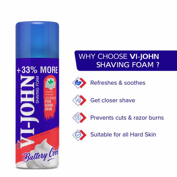Vi-John Combo Pack Of Master Stroke 5 Blade Razor & Hard Skin Type Shaving Foam 400Ml