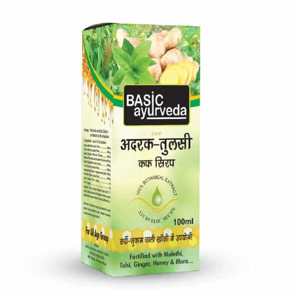 Basic Ayurveda Adrak Tulsi Cough Syrup 100Ml