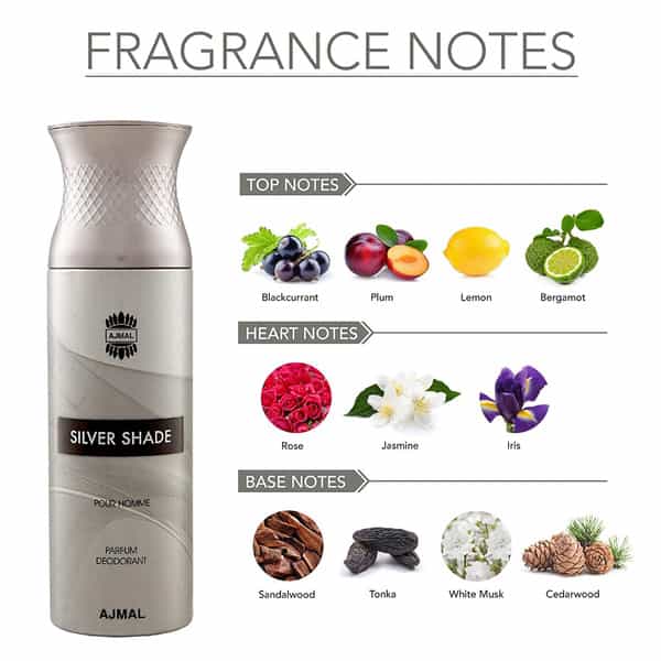 Ajmal Silver Shade & Silver Shade & Wisal Dahab Deodorant Perfume - For Men (200 Ml Pack Of 3)