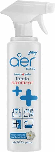 Godrej Aer Fabric Sanitizer Spray Aqua 99.9% Germ Protection Long Lasting Fragrance - 225Ml