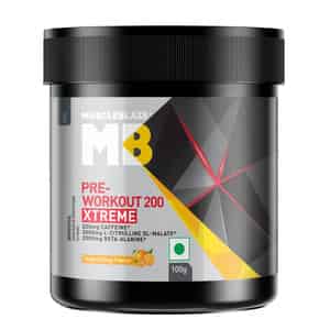 Muscleblaze Pre Workout 200 Xtreme (tangy Orange| 15 Servings| 100g) | 200mg Caffeine