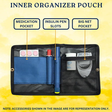 Outer Woods Insulin Cooler Bag Plus With 2 Ice Gel Packs | 12+ Hrs Cooling | Insulin Carrier - Navy