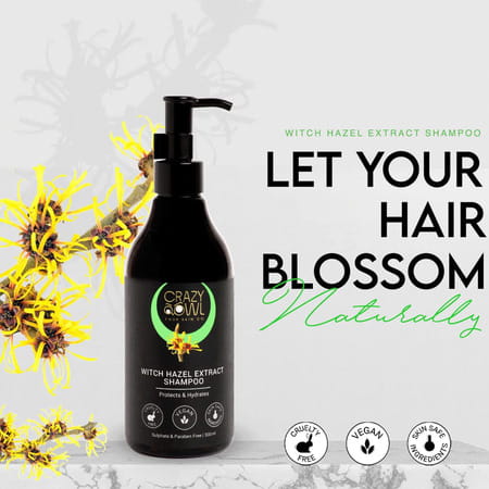 Crazy Owl Witch Hazel Extract Shampoo And Conditioner Combo Pack - Protects And Hydrates