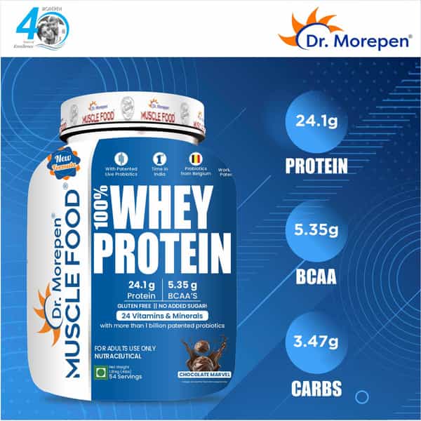 Dr. Morepen Muscle Food Whey Chocolate Marvel 1.81Kg