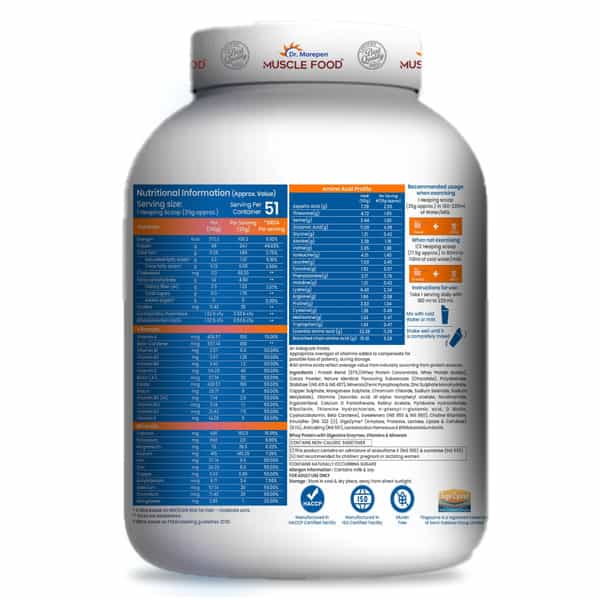 Dr. Morepen Muscle Food Whey Chocolate Marvel 1.81Kg