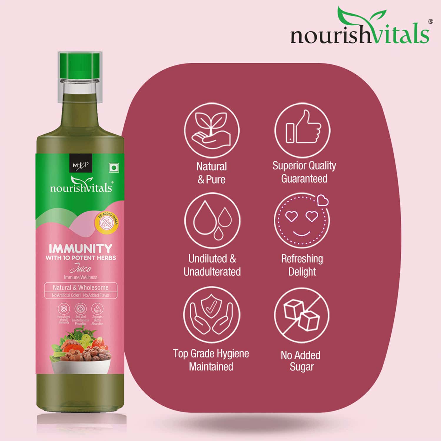 Buy NOURISHVITALS IMMUNITY JUICE A NATURAL IMMUNITY BOOSTER WITH 10