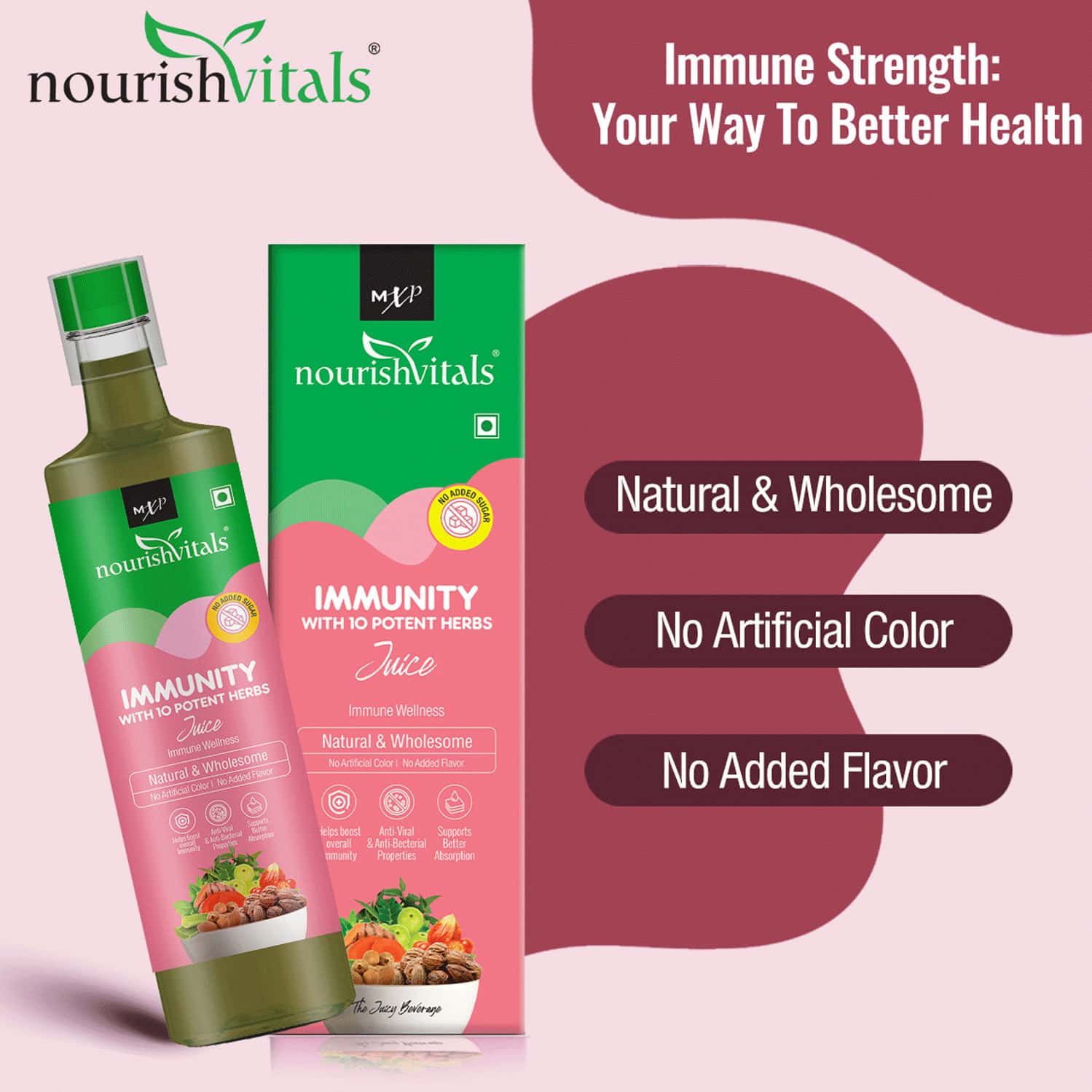 Buy NOURISHVITALS IMMUNITY JUICE A NATURAL IMMUNITY BOOSTER WITH 10