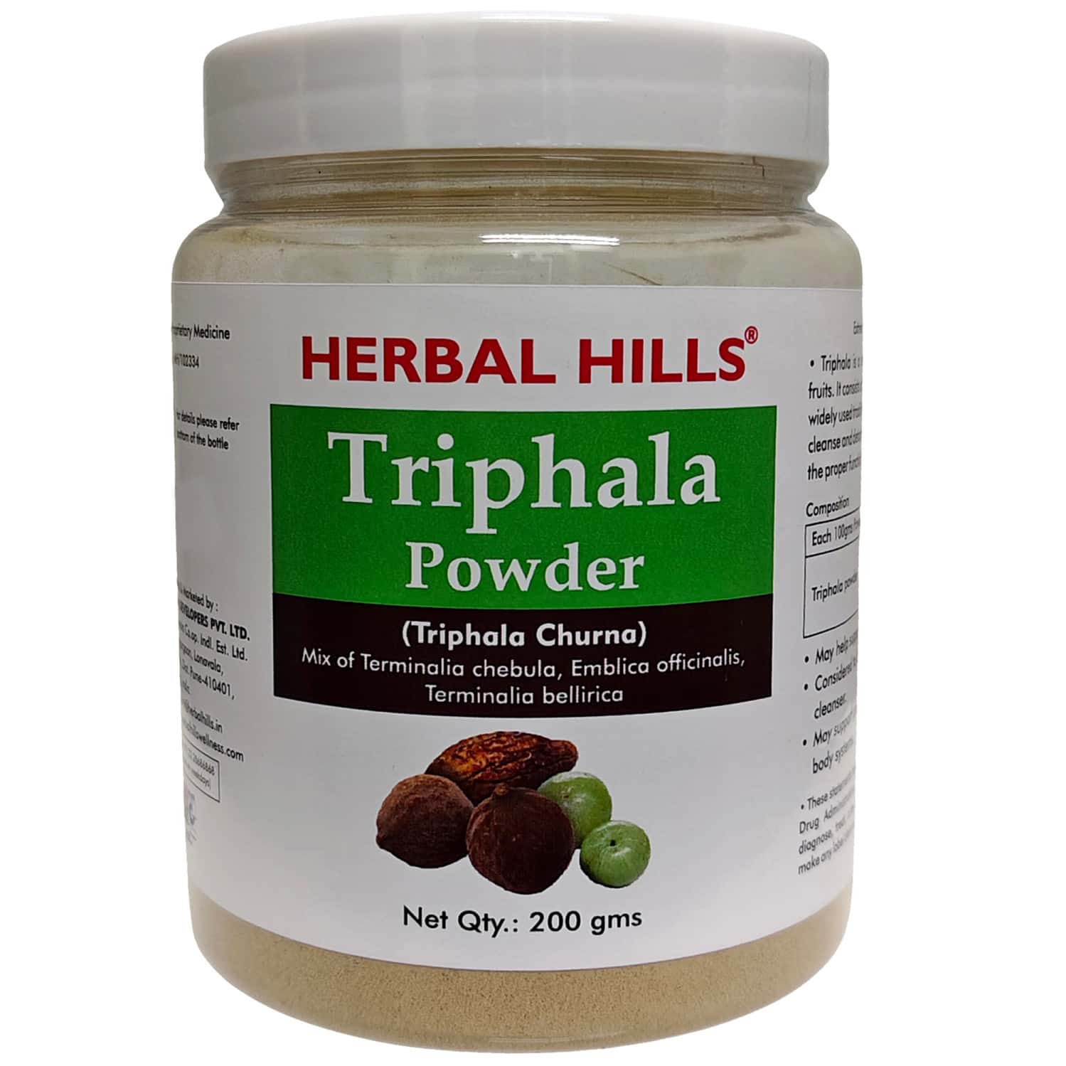 Herbal Hills Triphala Powder | Amla Harad Baheda 200 Gms (pack Of 2)