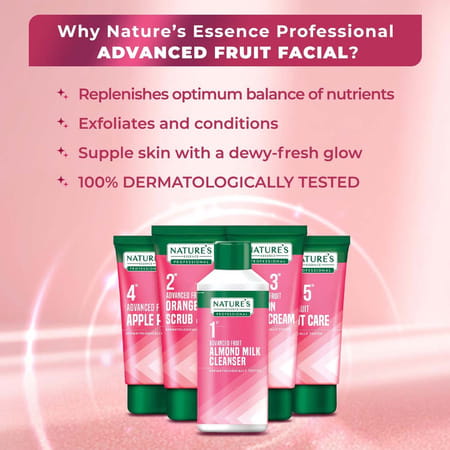 Nature'S Essence Gentle Fruit Facial Kit | Nourished Radiant Skin | Fruit Extracts & Vit E | 498g