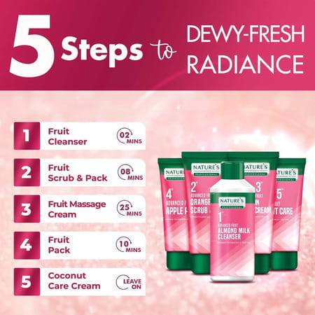 Nature'S Essence Gentle Fruit Facial Kit | Nourished Radiant Skin | Fruit Extracts & Vit E | 498g