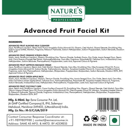 Nature'S Essence Gentle Fruit Facial Kit | Nourished Radiant Skin | Fruit Extracts & Vit E | 498g
