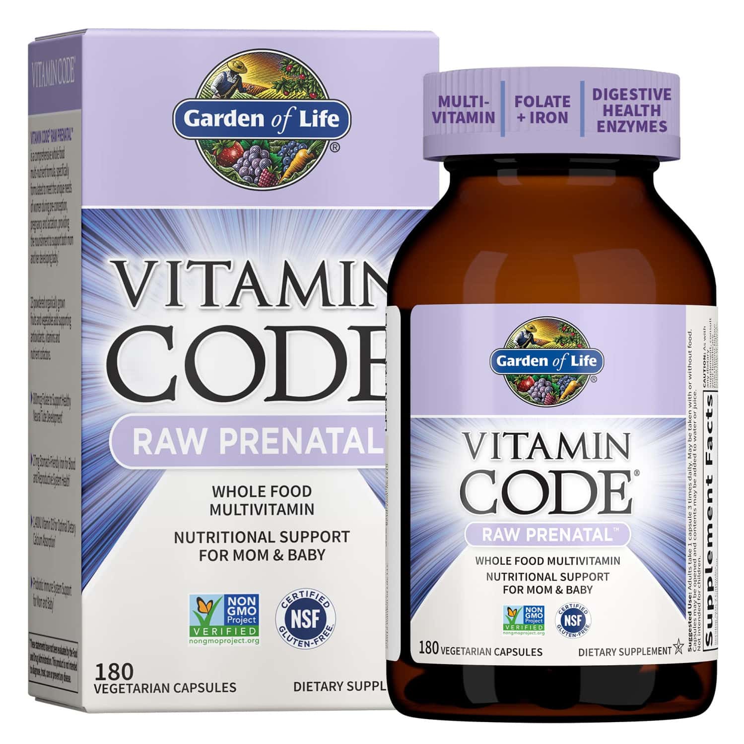 Garden Of Life Vitamin Code Prenatal Multivitamin | 180 Capsules