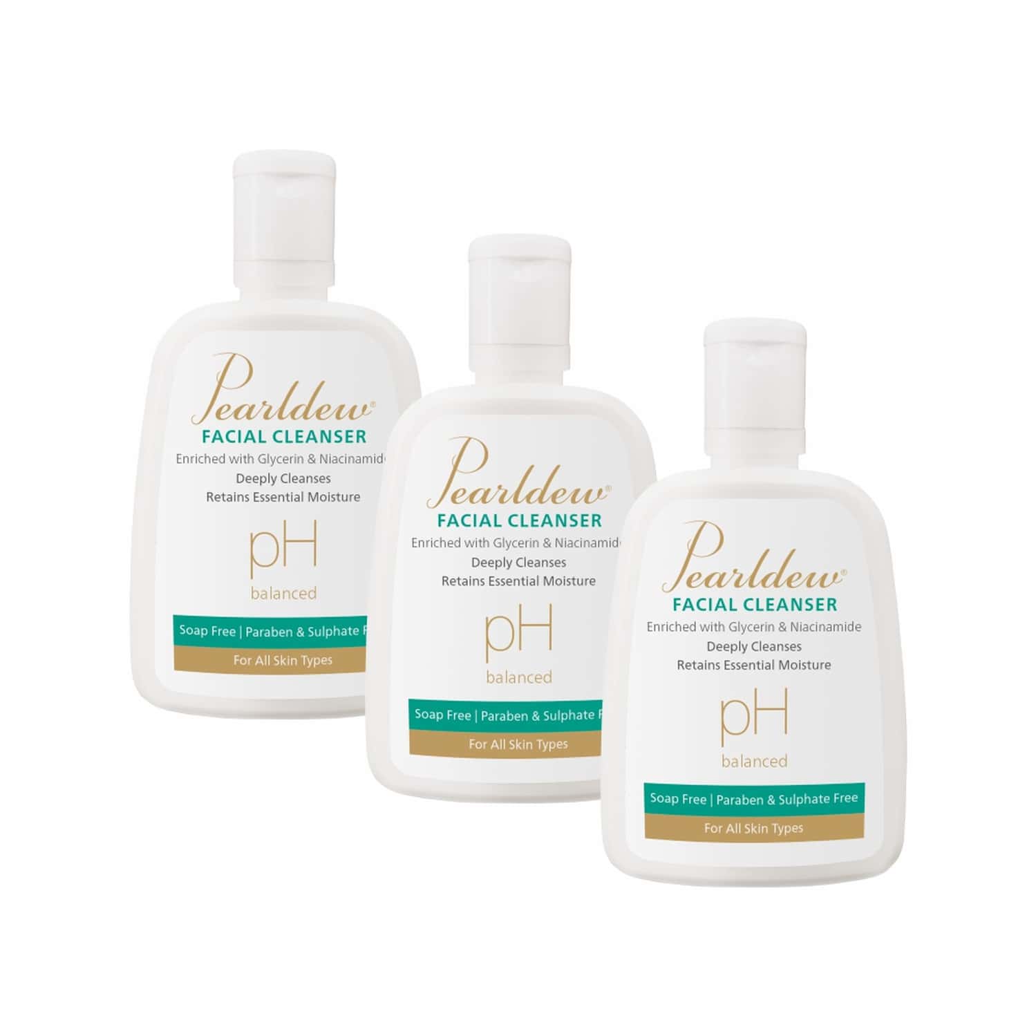 Pearldew Facial Cleanser All Skin Types|paraben-free| Ph Balanced - 125 Ml Of Pack 3