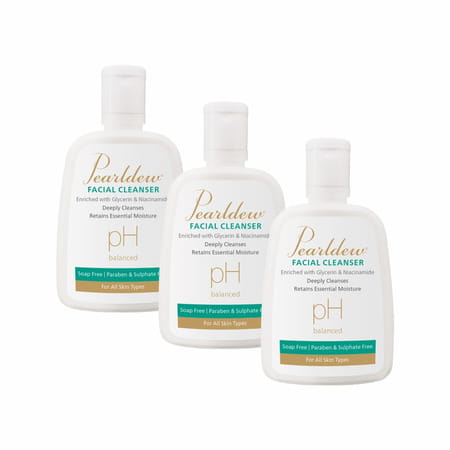 Pearldew Facial Cleanser All Skin Types|Paraben-Free| Ph Balanced - 125 Ml Of Pack 3