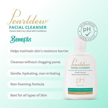Pearldew Facial Cleanser All Skin Types|Paraben-Free| Ph Balanced - 125 Ml Of Pack 3