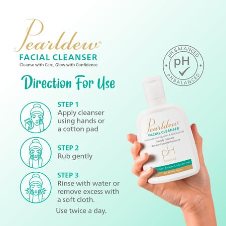 Pearldew Facial Cleanser All Skin Types|Paraben-Free| Ph Balanced - 125 Ml Of Pack 3