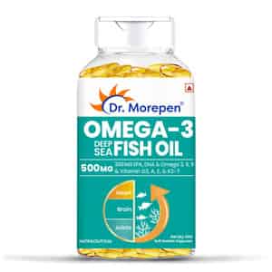 Dr. Morepen Omega 3 Deep Sea Fish Oil | 500 Mg Capsules | 60 Softgel Capsules