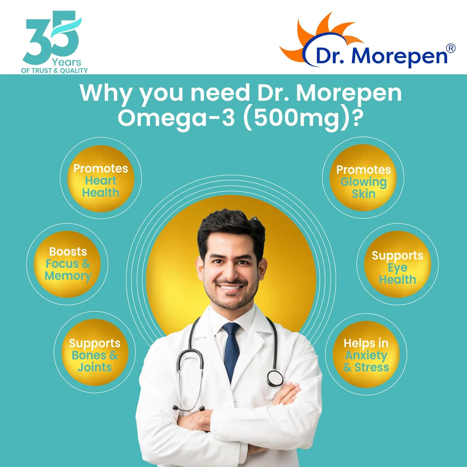 Buy DR. MOREPEN OMEGA 3 DEEP SEA FISH OIL CAPSULES FOR HEALTHY HEART