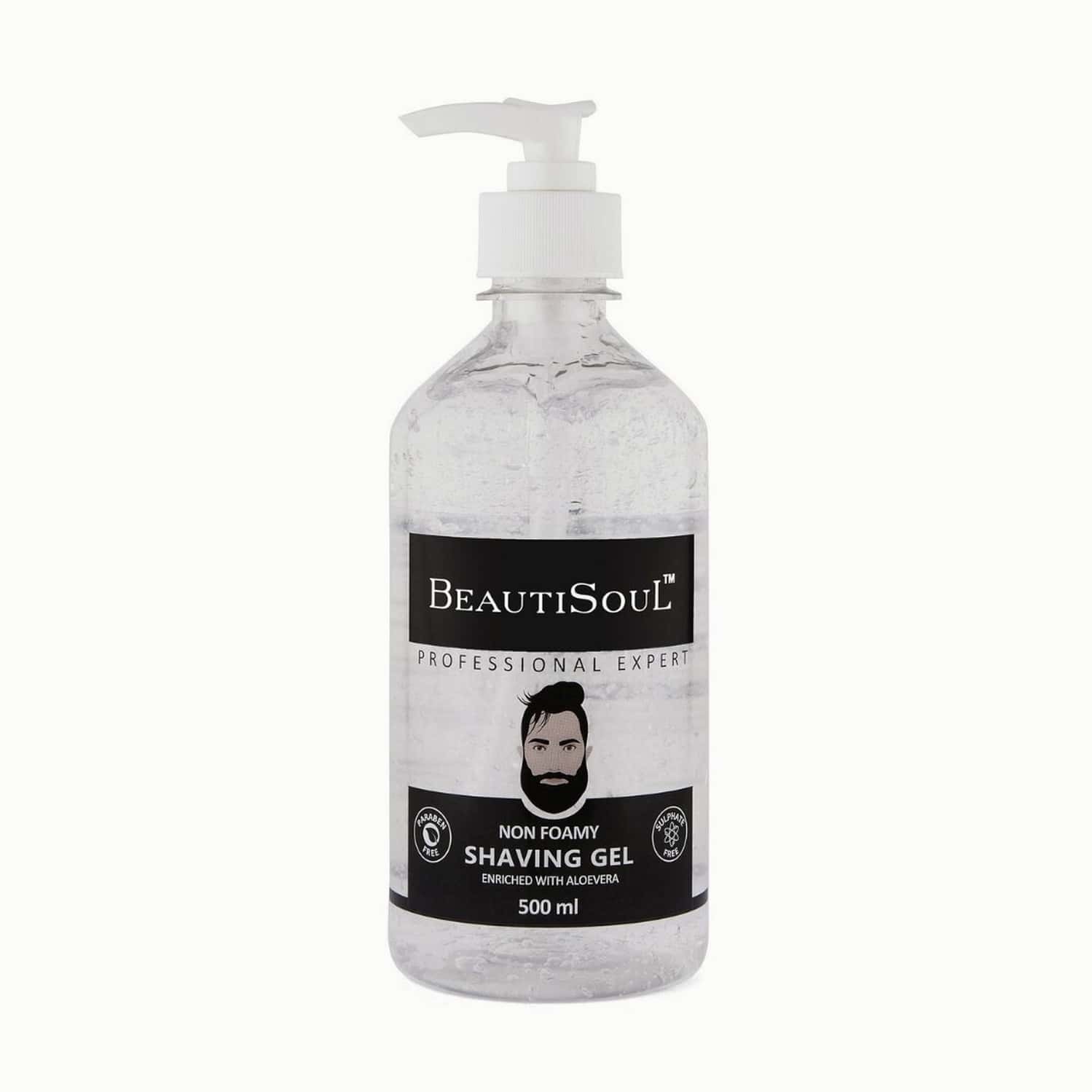 Beautisoul Non-Foamy Shaving Gel Enriched With Aloe Vera | Cucumber & Wheatgerm Extracts - 500ml
