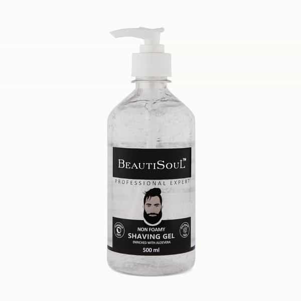 Beautisoul Non-Foamy Shaving Gel Enriched With Aloe Vera | Cucumber & Wheatgerm Extracts - 500Ml