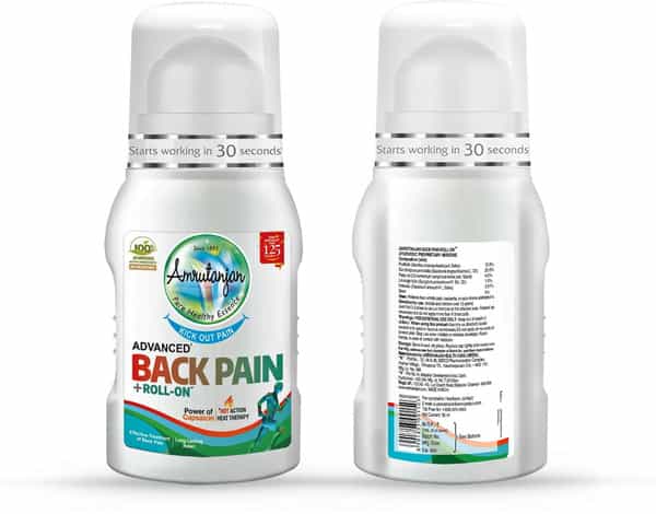 Amrutanjan Advanced Back Pain Roll-On Bottle Of 50 Ml