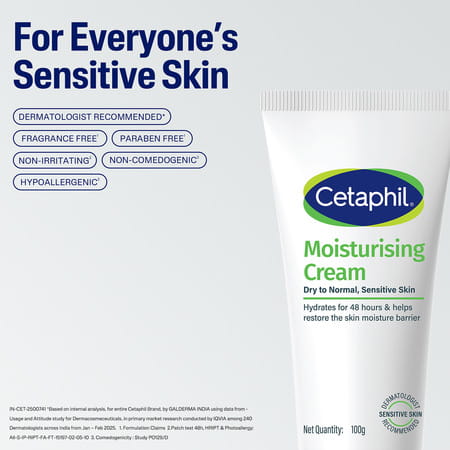 Cetaphil Moisturising Cream For Dry To Normal & Sensitive Skin 100 Gm