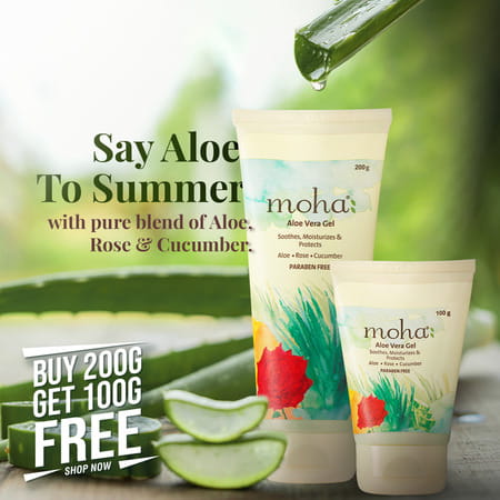Moha Aloevera Gel 200gm ( Buy 200gm Aloe Vera Gel And Get 100gm Free)