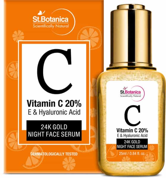 Stbotanica Vitamin C 20% | E & Hyaluronic Acid 24K Gold Night Face Serum - 25 Ml