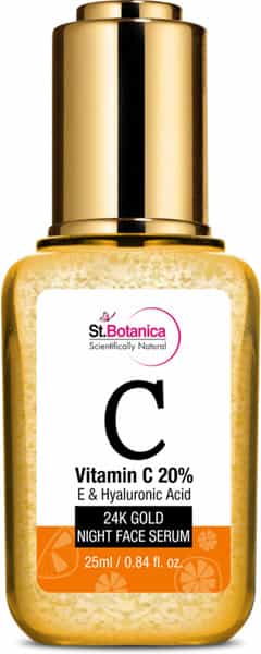 Stbotanica Vitamin C 20% | E & Hyaluronic Acid 24K Gold Night Face Serum - 25 Ml