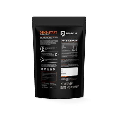 Denzour Nutrition Denz - Start Beginner's Whey Powder | For Men & Women - Belgium Chocolate | 1Kg
