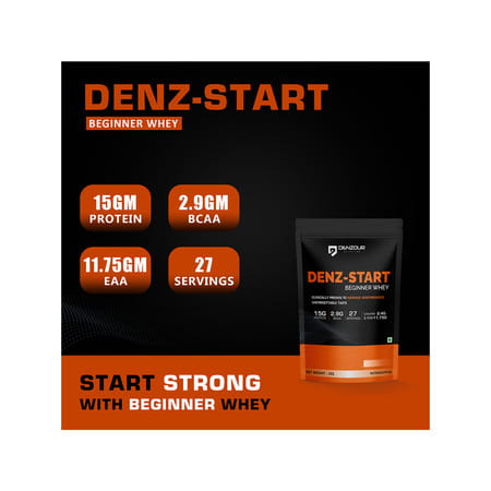 Denzour Nutrition Denz - Start Beginner's Whey Powder | For Men & Women - Belgium Chocolate | 1Kg