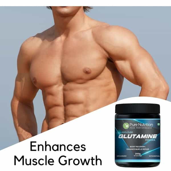 Pure Nutrition Glutamine Powder | Post Workout Supplement Amino Acid|Unflavoured|25Mg Serving | 200G