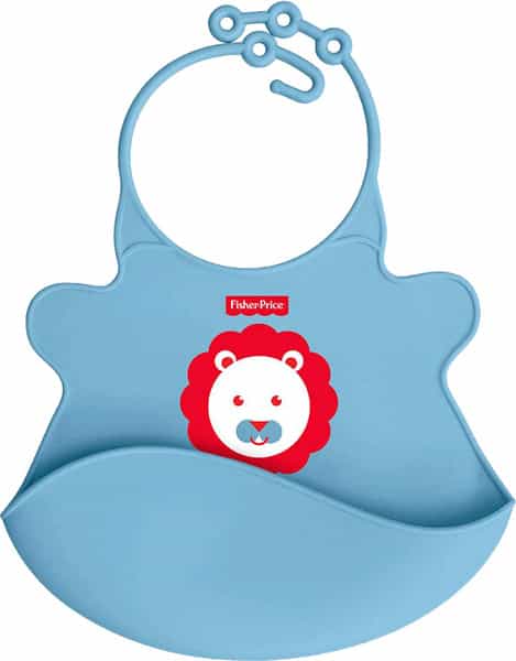 Fisher Price Ultracare Easy Clean Silicon Baby Bib. Ideal For Weaning Babies 4 Month Plus Blue