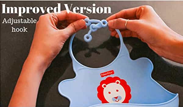 Fisher Price Ultracare Easy Clean Silicon Baby Bib. Ideal For Weaning Babies 4 Month Plus Blue