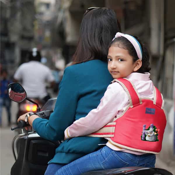Magic Seat- 2 Wheelerkids Safety Seat Belt/Kids Carrier Protection For 2 Wheelers (Red-Alphabet H)