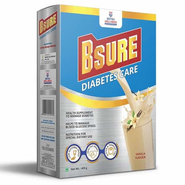 Bsure Diabetes Care Balanced Vital Nutrients Blood Sugar | Weight & Strength Vanilla Flavour- 400Gm.