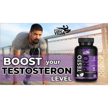 Fitness Veda Testosterone Supplement For Men | With Tribulus Terrestris & Safed Musli - 60n