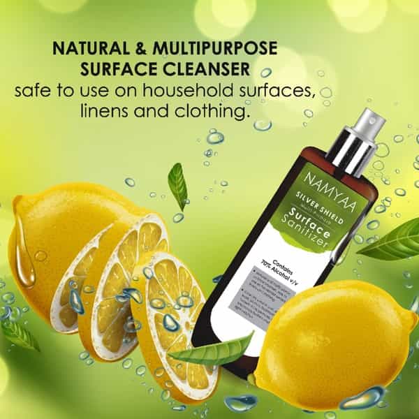 Namyaa Silver Shield Multi-Purpose Surface Sanitizer- Kills 99.9% Virus And Germs - 200 Ml