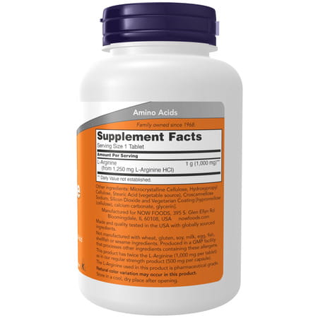 Now Foods Supplements | L-Arginine 1 |000 Mg | Nitric Oxide Precursor* | Amino Acid | 120 Tablets