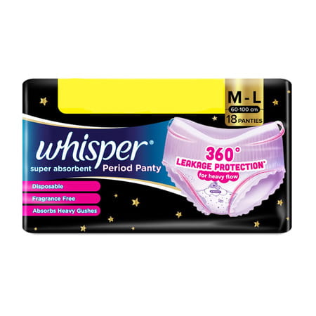 Whisper Super Absorbent Period Panty | M-L | 18 Pants
