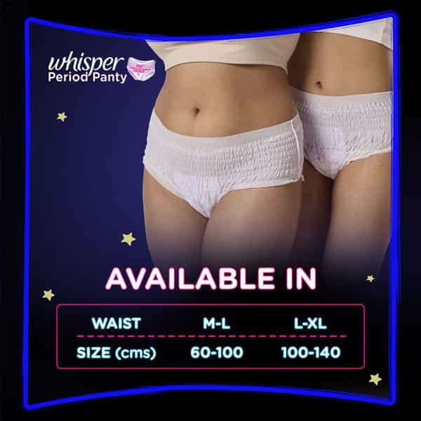 Whisper Super Absorbent Period Panty | M-L | 18 Pants